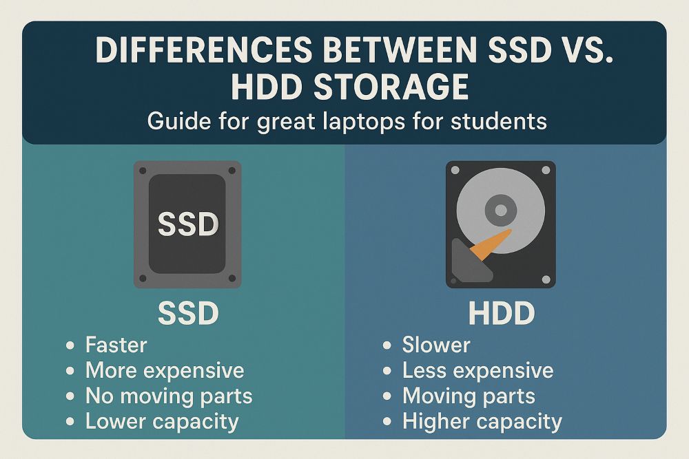 Differences Between SSD vs. HDD Storage – Guide for great laptops for students